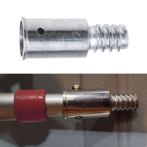 MEETOOT 2PCS 0.85inch/22mm Threaded End Replacement Repair Kit Metal Handle Extension Rod Adapter End Silver Brush Threaded Fitting for Boat Hook Rod Paint Brush Duster and Deck Brush