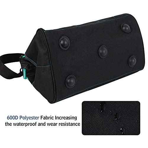 Prowin 16-inch Wide Mouth Tool Bag Multi-pocket Tool Organizer with Adjustable Shoulder Strap, Tool Tote Bag for Men