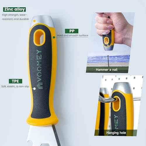 Voomey 12-In-1 Paint Scraper Tool, Multifunctional Putty Knife, Spackle Knife, Carbide Metal Scraper Used for Cleaning Paint Rollers, Removing Wall Cracks