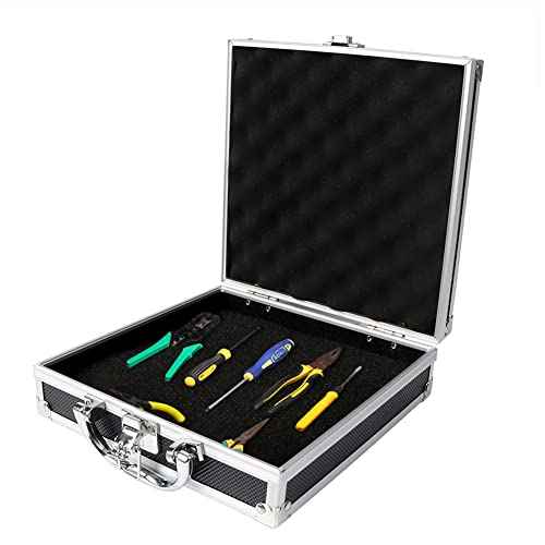 Aluminum Carrying Case,Mini Aluminum Case Foam Briefcase ToolBox Carrying Case Portable Tool Case (215 * 215 * 65mm)