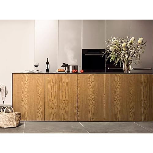 Self Adhesive Wood Grain Furniture Stickers PVC Wallpaper cabinets Gloss Film Vinyl Counter Top Decal 15.6''x79''