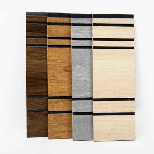 Art3d 4-Pack Glue-On Wall Panels Sample, Wood Grain Texture Interior Wall Decor, Recycled Polystyrene Wainscoting Panels,Earth Sample