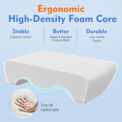 Vekkia Lightweight Lap Desk Pillow for Reading,Gaming,Crocheting, Leg Pillow for Bed, Couch & Floor – Arm Support for Adults,Washable Cover, Storage Pockets