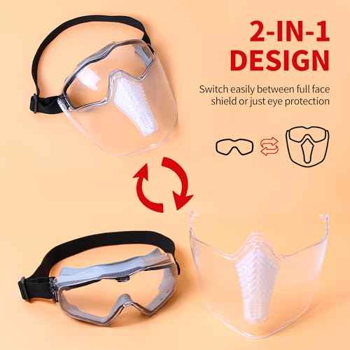 JILERWEAR Grinding Face Shields with Anti-Fog &Scratch-Resistant Coating-ANSI Z87.1 Certified Full Face Protection for Work (Goggles + Shield)