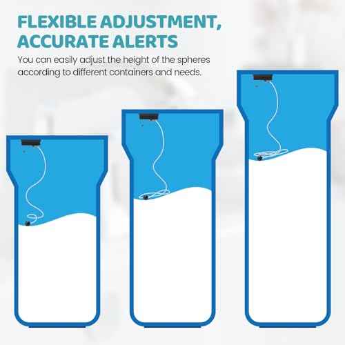 Wireless Salt Level Detector for Water Softener, Real-Time Monitoring, Adjustable Height, Dual Light & 100dB Alarm, Easy Installation, for Salt Tank, and Household Appliances