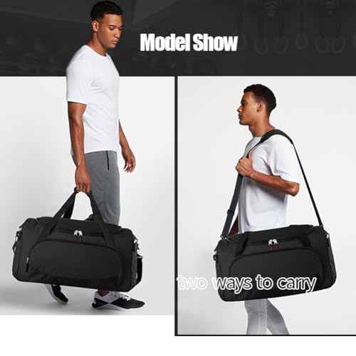 Gym Bag for Men - 55L Black Durable Large Duffle Bag for Travel, Workout, Fitness & Sport