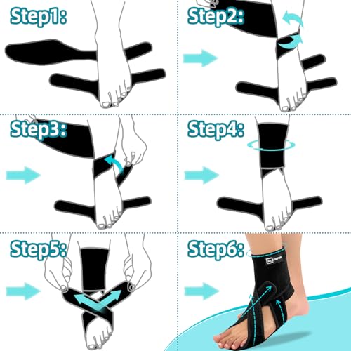 AFO Foot Drop Brace for Walking, Plantar Fasciitis Night Splint, Ankle Foot Orthosis, Drop Foot Brace w/Arch Support Relief Pain for TBI, ALS, MS, Stroke, Fracture, Spinal Cord Injury Left