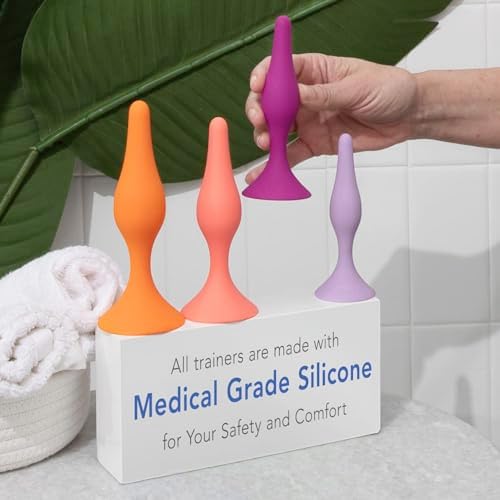 Rectal Dilator Trainer Set for Men and Women – Pelvic Floor Therapy Tool - Medical Grade Silicone, FDA Registered - 4-Pack, Sizes 5-8