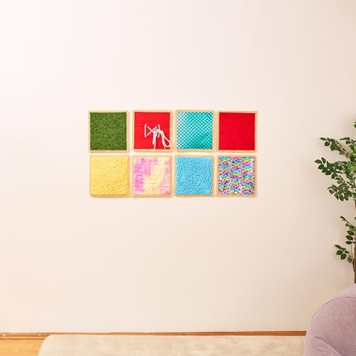 Sensory Wall Panel for Kids | Textured Tiles Sensory | Sensory Wall for Play & Learning | Sensory Mats for Toddlers & Classrooms | Interactive Texture Panels | Sensory Wall 8 Pack