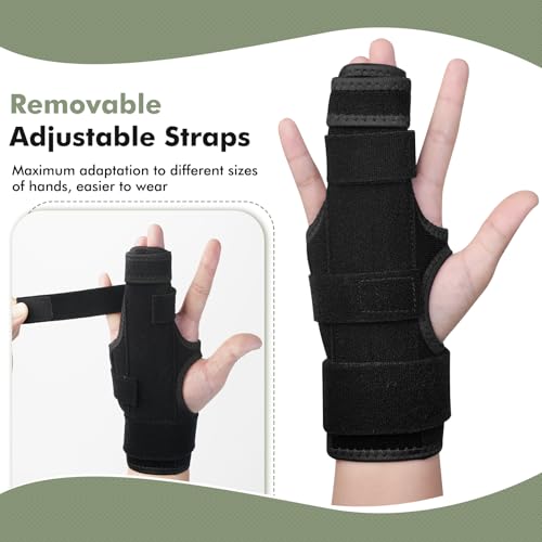 Trigger Finger Splint, 2 Finger Brace for Index, Middle, Ring, Pinky Finger, Treatment for Hand Fractures, Arthritis (S/M, Right)