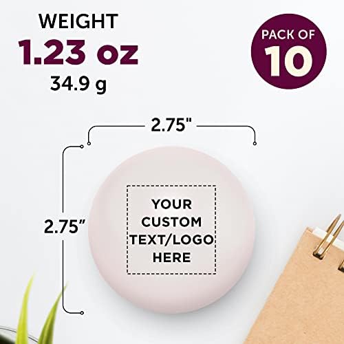 Custom Stress Balls for Adults, 10 Pack, Personalized Text, Logo, Hand Exercise, Perfect for Your Desk, Office, or Home, White