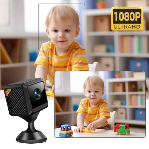 Mini Hidden Camera WiFi Wireless ? Indoor Security Camera with Motion Detection, Night Vision, App Control, SD Card Storage ? Compact Camera for Home, Office, Baby & Pet Monitoring (Wireless)