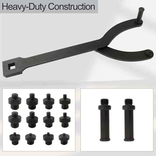 15 Pack Adjustable Cylinder Spanner Wrench Set with Pins 1/2" Drive Cylinder Spanner Wrench with Pins, Fits 1-1/4" to 5" Diameter