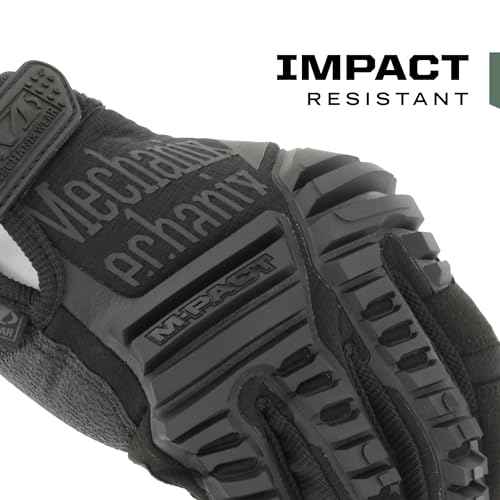 Mechanix Wear: M-Pact Covert Tactical Gloves with Secure Fit, Touchscreen Capable Safety Gloves for Men, Work Gloves with Impact Protection and Vibration Absorption (Black, Large)