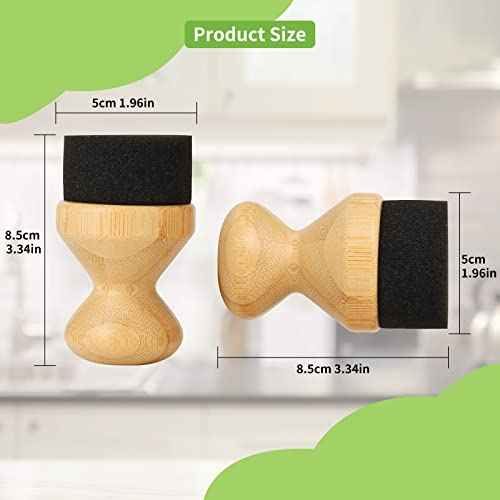 2Pack Cutting Board Oil Wax Applicator for Food Grade Mineral Oil Board - Natural Bamboo Applicator for Cutting Boards£¬Wooden Spatula£¬Spoon and Other Utensils
