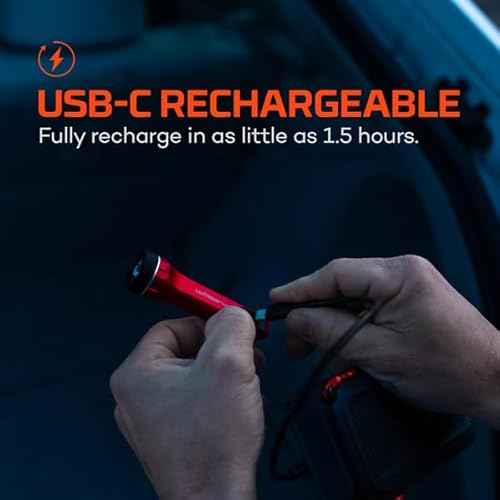 NEBO LUXTREME Nano Pocket Light | 420 Lumens, 5 Light Modes, Compact Rechargeable LED Flashlight, Water Resistant, Durable Aluminum, Includes USB Charging Cable ? Blue