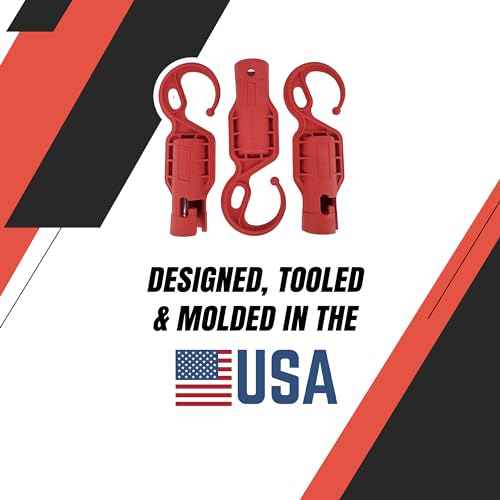 DAULT American-Made Heavy Duty Garage Storage Hooks for Milwaukee M18 Fuel Quik-lok | Updated Version for Dust Protection, Hangers | Utility Hooks | Set of 3 | Made in U.S.A. (Patented)