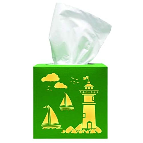 Lighthouse Stencil, 4.5 x 4.5 inch - Sea Ocean Nautical Sailboat Clouds