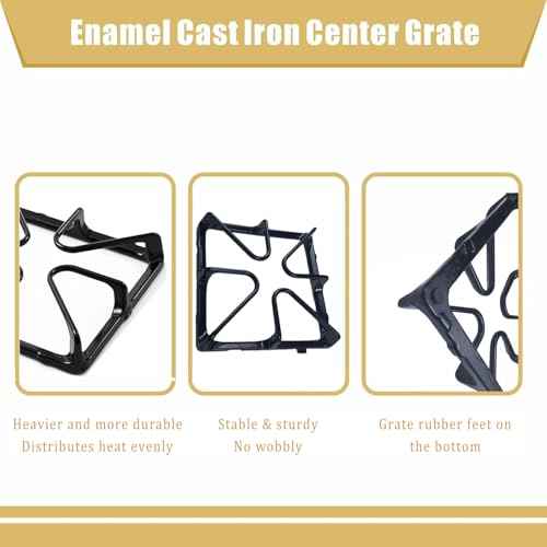 Upgraded WB31K10034 Burner Grates, Cast Iron Replacement Parts for GE Gas Stove Top, 8.54 X 8.54 inches Square Grates 4-Pack