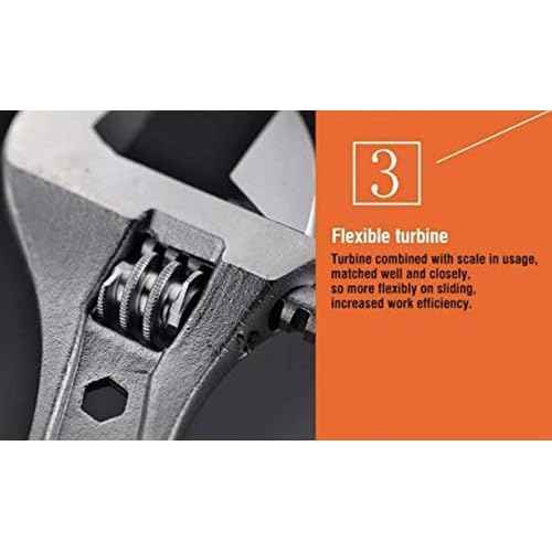 Edward Tools Pro 8" Adjustable Wrench - Carbon Steel Adjusting Design - Crescent Pro Grip for Greater Leverage - Adjustable Width - Spanner Handle
