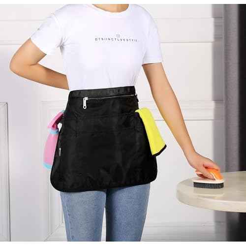Cleaning Caddy Apron for Women with 7 Pockets, Professional Waterproof Housekeeping Work Apron