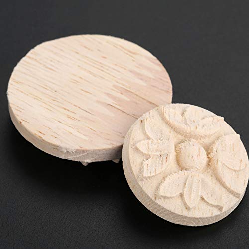 MUXSAM 10Pcs Wood Appliques Carved Onlays, Round Wooden Carving Decals Accent Pieces for Craftsman Designed & Bulit Furniture, Decor for Wall Door Cabinet Dresser Cupboard Bed Fireplace, 4cm/1.57"