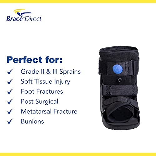Brace Direct Air Cam Walker Fracture Boot - Short - Orthopedic Medical Walking Boot for Foot & Ankle Fractures, Sprains & Injury Stabilization Size M (Men’s US 7.5-10 / Women’s US 8.5-11.5)