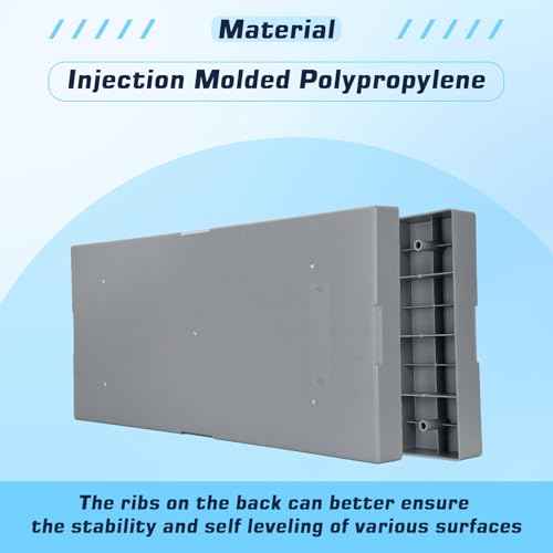Mini Split Condenser Pad for Ductless Air Conditioner Heat Pump Systems, 38" x 18" x 3" Anti-Slip Plastic Equipment Base for Outdoor HVAC Unit, Gray