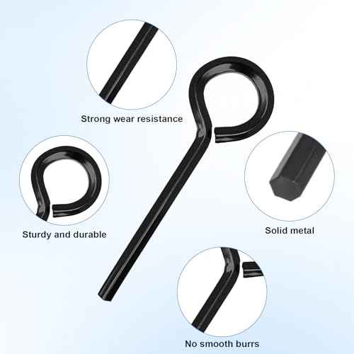 12pcs 5/32 inch Standard Hex Dogging Key with Full Loop, Black Solid Metal Allen Key Sets Wrench for Keychain Push Bar Panic Exit Device Key