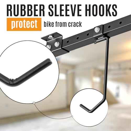 Adjustable Ceiling Mounted Bike Rack for Garage, Hold 4-8 Bikes, Hanger for Space-Saving Storage - adjustable ceiling hooks, nice Bicycle stand.