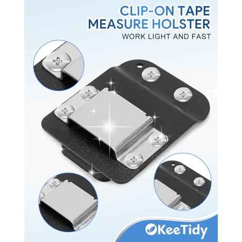 Hammer Holder and Tape Measure Clip for Belt, Magnetic Belt Tool Holder, Strong Magnet Tool Clip for Wrench, Pliers, Screw Driver, Screws, Sockets, Drill Bit, 3 Pack