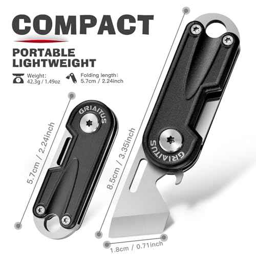 Multitool Pocket Knife Gifts for Men Dad, Stocking Stuffers for Men, EDC Folding Knives, Small Multitool with Bottle Opener Mini Keychain Tool, Camping, Hiking, Fishing Everyday Carry (Black)