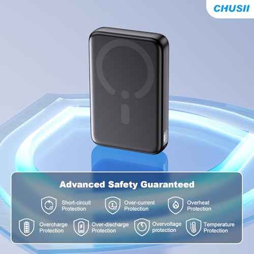 for Magsafe Power Bank, 12000mAh Wireless Magnetic Portable Charger with Stand and PD 20W USB C Fast Charging, for Magsafe Battery Pack Compatible with iPhone 16/15/14/13/12 Pro/Pro Max Series