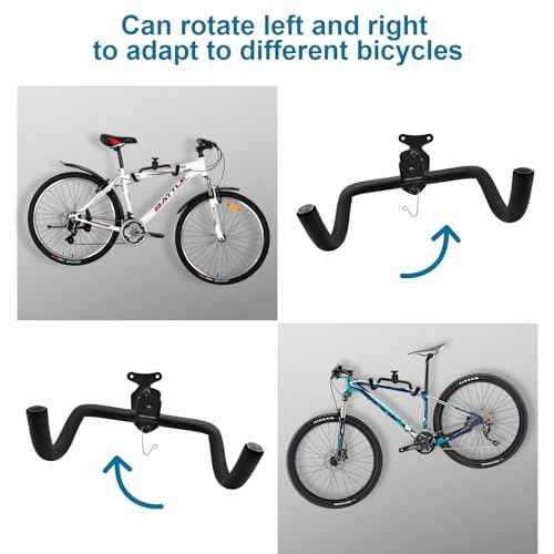 2 Pack Bike Wall Mount, Adjustable Bike Hanger, Garage Bike Rack, Horizontal Bike Hook, Bicycle Holder, Heavy Duty Bike Rack Hook Holder for Road Bikes, Mountain Bikes, Hybrid Bikes