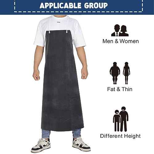Neoprene Apron - 35¡¯¡¯ X 45¡¯¡¯ Plus Size Rubber Aprons Offers Chemical, Oil and Grease Protection, with Puncture and Abrasion Resistance