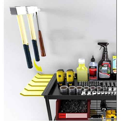 Power Tool Organizer, 2-Layer Metal Wall Mount Storage Rack, Tool Holder for Garage Workshop