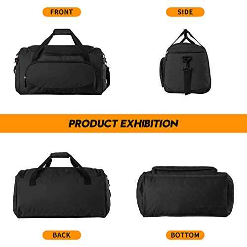 Gym Bag for Men - 55L Black Durable Large Duffle Bag for Travel, Workout, Fitness & Sport