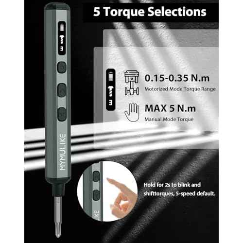 68pcs Electric Screwdriver Set, Mini Precision Screwdriver 3.7V Power Screwdriver- 64 S2 Magnetic Bits, 5 Torque Settings, 4 LED Lights, Repair Tool for Work Phone Camera Laptop Watch