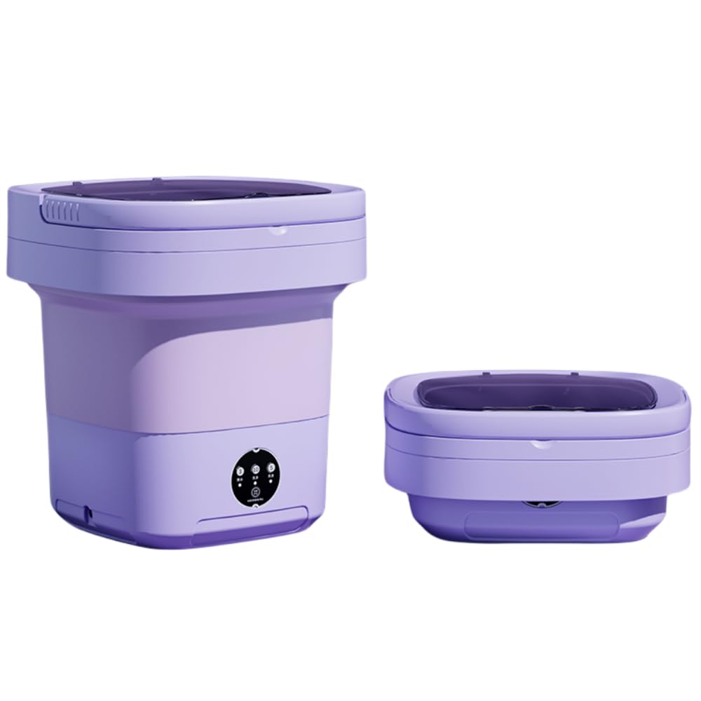 Portable washing machine,Mini Washer, 9L upgraded large capacity foldable Washer.Deep cleaning of underwear, baby clothes and other small clothes.Suitable for apartments, dormitories, hotels.(Purple)