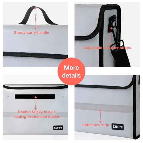 Fireproof Document Organizer - Waterproof & Fireproof Document Box for Home, Office & Travel (White-01)