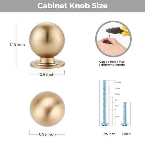 24 Pack Champagne Bronze Cabinet Knobs, Round Dresser Knobs, Ball Kitchen Cabinet Hardware, 0.95" Diameter