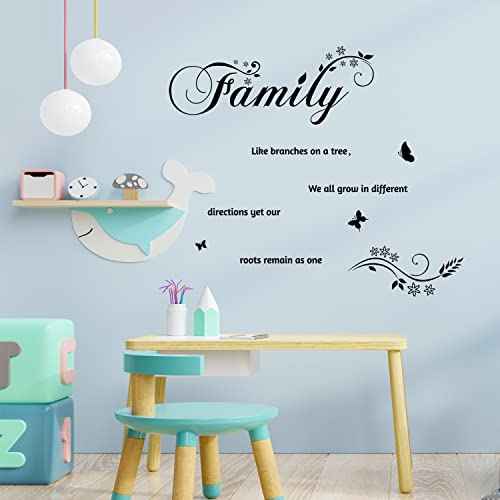Family Like Branches on a Tree We All Grow in Different Directions Yet Our Roots Remain As One Wall Sticker Removable Home Decor Art Stickers (Family New)