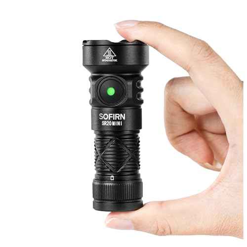 sofirn LED Rechargeable Pocket Red Flashlight, SR20 Mini Flashlight with 1200 Lumens Bright White Light, Red Light, Waterproof Small Light for Camping Hiking Hunting Fishing