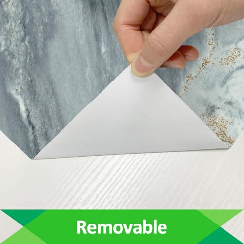 Blue Marble Countertop Contact Paper Peel and Stick Blue Marble Wallpaper for Bathroom Walls Removable Glossy Granite Contact Paper for Cabinet Table Couneter Top Vinyl Wrap 15.7¡¿78.7''