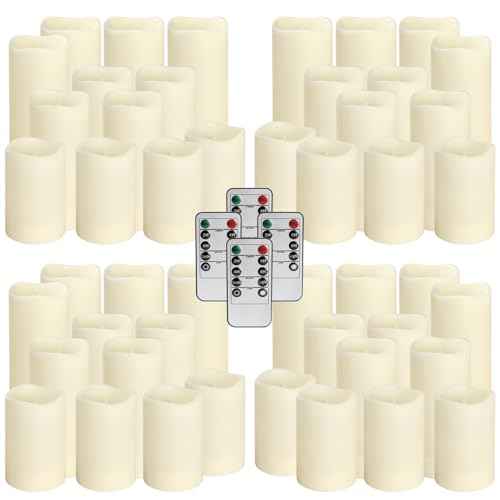 48-Pack LED Flameless Candles with Remote Control - Perfect for Home, Parties, and Special Occasions - Create a Magical Ambiance Effortlessly(Three Sizes)