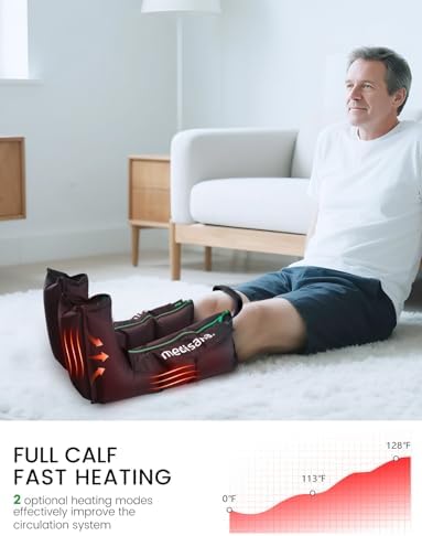 Medisana Leg Massager with Heat and Compression, Leg Massager for Circulation and Pain Relief, Foot and Calf Massager Machine for Edema, Relax Recover-Birthday Gifts for Dad Men Mom Women
