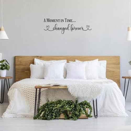 A Moment in Time Changed Forever - Picture Wall Decal Art Lettering Decoration Carved Pure Vinyl Quotes D?cor Handwriting Font Motto