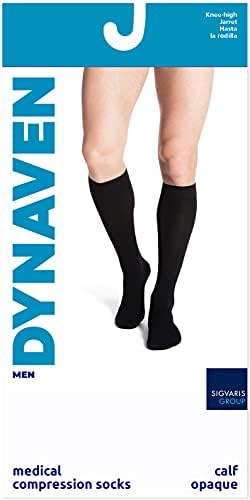 SIGVARIS Men’s DYNAVEN Closed Toe Calf-High Socks 30-40mmHg - Large Short - Black