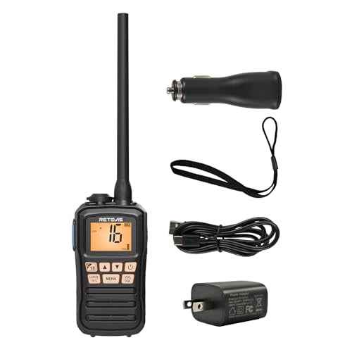 Retevis RM01P Marine Radio-RM01 Upgraded Version, IP67 Floating VHF Radio Handheld Vibration, 1750mAh, Type-C, NOAA, 88 Global Channels, Lightweight and Portable, for Coastal Fishing Kayaking(1Pack)