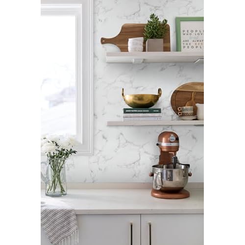 Grey White Marble Contact Paper Glossy Marble Peel and Stick Wallpaper Self Adhesive Wallpaper Glossy Waterproof Wall Paper DIY Removable Contact Paper for Bathroom Countertop Decor15.7 x78.7